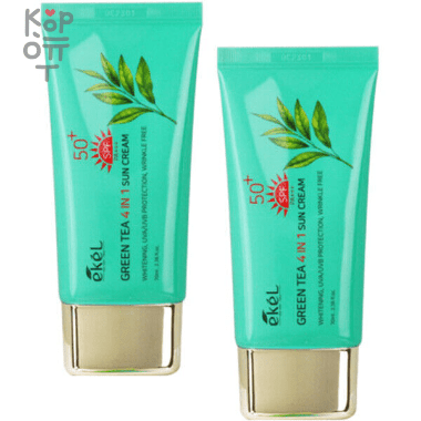 Ekel Green Tea 4in1 SUN CREAM -  Многофункциональный солнцезащитный крем с экстрактом зелёного чая, 70мл. — Корейские товары для всей семьи(КорОпт)