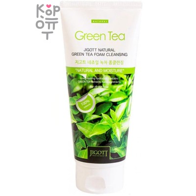 Jigott Natural Green Tea Foam Cleansing - Очищающая пенка с экстрактом зеленого чая 180 мл.