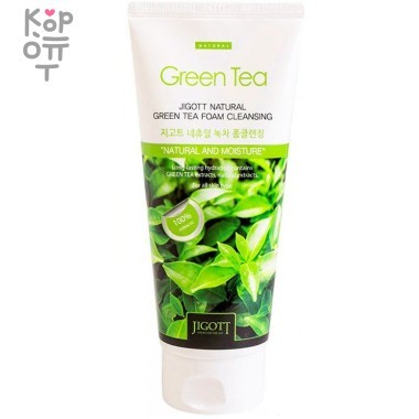 Jigott Natural Green Tea Foam Cleansing - Очищающая пенка с экстрактом зеленого чая 180 мл. — Корейские товары для всей семьи(КорОпт)