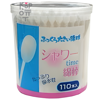 Gel Corporation Shower Time Ватные палочки косметологические (110 бумажных белых ватных палочек)