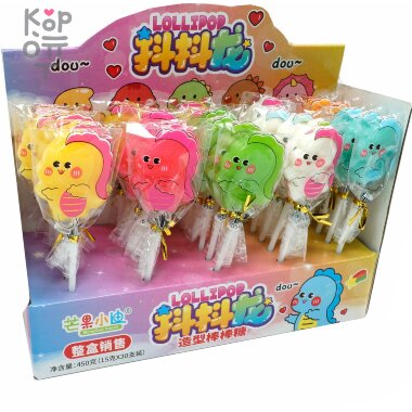 Карамель леденцовая MangGuo Lollipop Дракоши с взрывным вкусом спелых фруктов — Корейские товары для всей семьи(КорОпт)