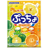 Uha Puchao Assorted Citrus Flavour Soft Candy - Жевательные конфеты, Ассорти помадок со вкусом цитрусовых, 90гр.