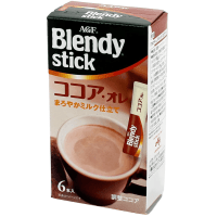 AGF Blendy Hot Chocolate Au Lait Instant Cocoa Mix - Какао Бленди стик с молоком и сахаром, 11гр., Коробка 6шт.