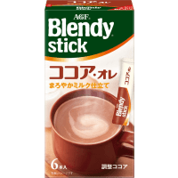 AGF Blendy Hot Chocolate Au Lait Instant Cocoa Mix - Какао Бленди стик с молоком и сахаром, 11гр., Коробка 6шт.
