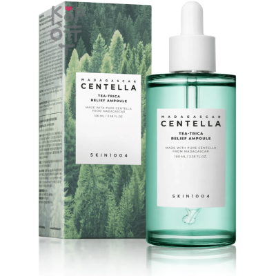 Skin1004 Madagascar Centella Tea-Trica Relief Ampoule - Сыворотка с чайным деревом для жирной кожи склонной к акне