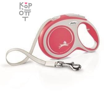 flexi рулетка NEW LINE Comfort L (до 50 кг) лента 8 м серый/красный