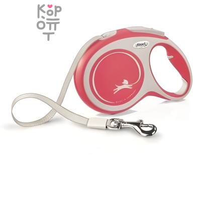 flexi рулетка NEW LINE Comfort L (до 50кг.) лента 8 м серый/красный