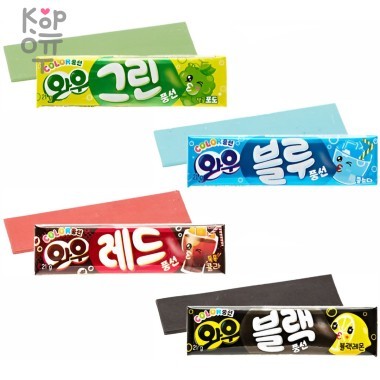 Orion Wow Color Chewing Gum - Цветная жевательная резинка с насыщенным фруктовым вкусом - Вау какой пузырь!, 21гр. — Корейские товары для всей семьи(КорОпт)