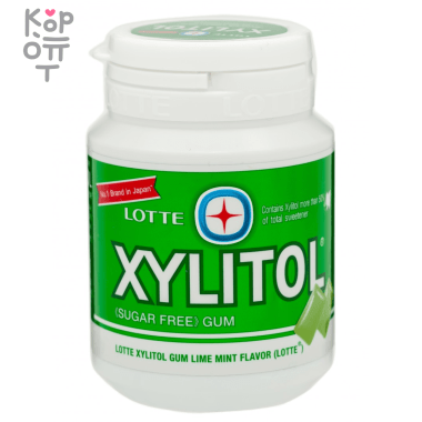 Резинка жевательная с лаймом и мятой Xylitol Lime Mint Lotte, 58гр. &mdash; Корейские товары для всей семьи(КорОпт)