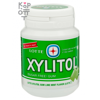 Резинка жевательная с лаймом и мятой Xylitol Lime Mint Lotte, 58гр.