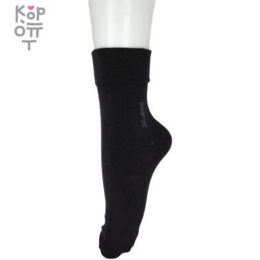 Slazenger - Носки средние черные (унисекс) 23-25см. 1пара.   — Корейские товары для всей семьи(КорОпт)