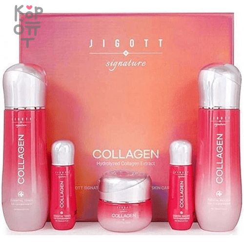 Jigott Signature Essential Skin Care - Набор для ухода за кожей лица с Коллагеном., купить с доставкой на дом ​Набор для лица с коллагеном Jigott Signature Collagen Essential Skin Care 3Set устраняет сухость и шелушения, увлажняет и питает обезвоженную кожу, запускает процессы регенерации, нормализует водно-жировой баланс кожи.