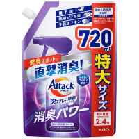 KAO Attack Plus Foam Spray Disinfection - Дезодорирующий спрей-пятновыводитель для белья, антибактериальный, с ароматом Свежего Мыла 300мл.