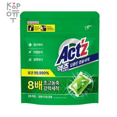 Pigeon Act’z - Концентрированный гель для стирки белья для машин с вертикальной и горизонтальной загрузкой (для глубокого очищения) 28 капсул. — Корейские товары для всей семьи(КорОпт)