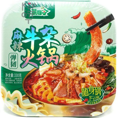 Саморазогревающаяся лапша Caisiling Food с пряными говяжими субпродуктами, 330гр.