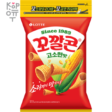 LOTTE Kkokkal corn savory taste - Чипсы кукурузные с пикантным вкусом, 67гр. — Корейские товары для всей семьи(КорОпт)
