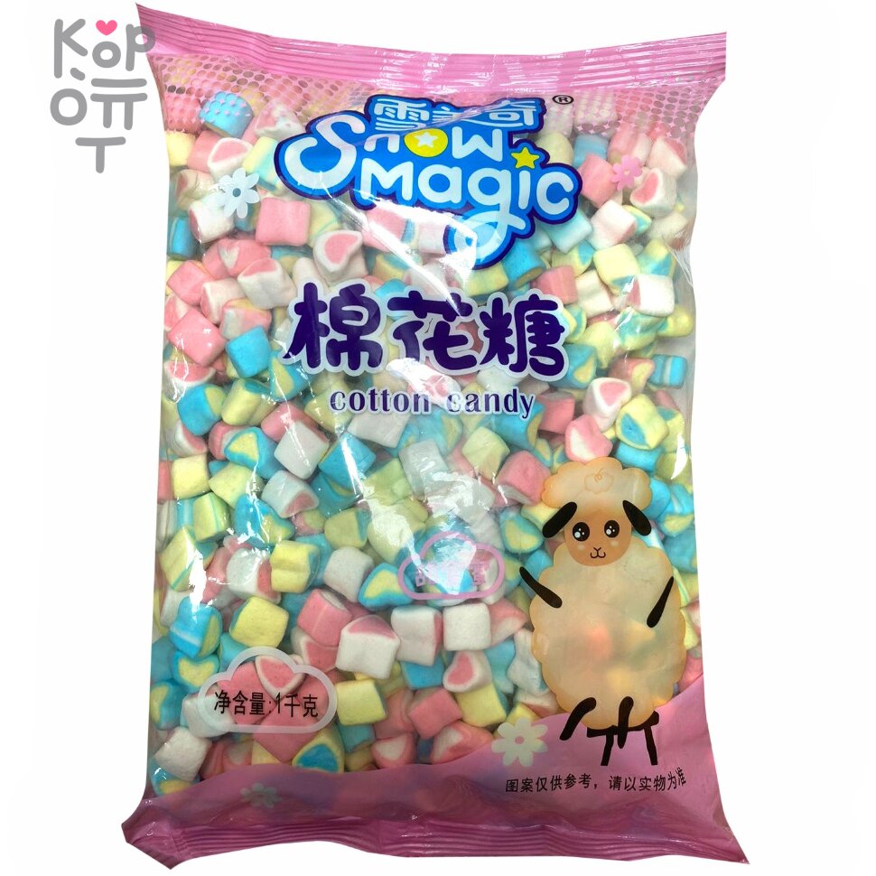 Маршмеллоу Snowmagic Ассорти вкусов Клубники, Персика, Винограда, Манго и Апельсина, Микс, 1кг, купить с доставкой на дом фото 1 &mdash; Корейские товары для всей семьи(КорОпт)