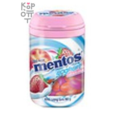 Mentos — Конфеты Yogurt со вкусом клубники и персика, 90 г × 48
