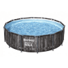 Каркасный бассейн Bestway Steel Pro MAX Frame Pool модель 5614Z, 427х107см(13030л.), имитация дерева (мореный дуб), круглый, купить с доставкой на дом фото 2 — Корейские товары для всей семьи(КорОпт)