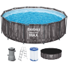 Каркасный бассейн Bestway Steel Pro MAX Frame Pool модель 5614Z, 427х107см(13030л.), имитация дерева (мореный дуб), круглый, купить с доставкой на дом фото 1 — Корейские товары для всей семьи(КорОпт)