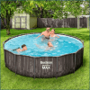 Каркасный бассейн Bestway Steel Pro MAX Frame Pool модель 5614Z, 427х107см(13030л.), имитация дерева (мореный дуб), круглый, купить с доставкой на дом фото 8 — Корейские товары для всей семьи(КорОпт)