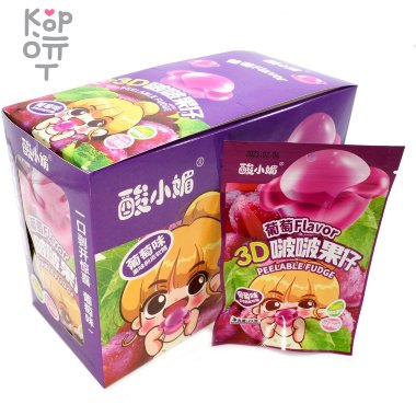 Мармелад 3D Peelable Fudge - Фруктовая помадка со вкусом Винограда &mdash; Корейские товары для всей семьи(КорОпт)