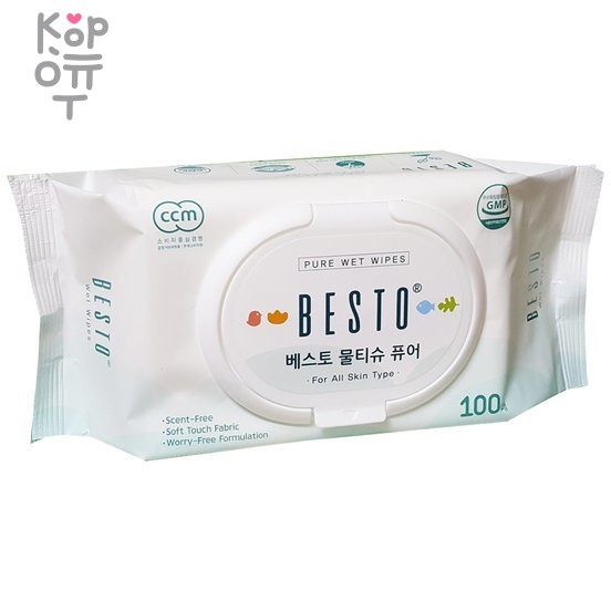 SANDOKKAEBI BESTO PURE WET WIPES - Антибактериальные влажные салфетки 100шт. фото 1 &mdash; Корейские товары для всей семьи(КорОпт)