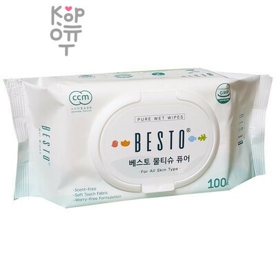 SANDOKKAEBI BESTO PURE WET WIPES - Антибактериальные влажные салфетки 100шт.