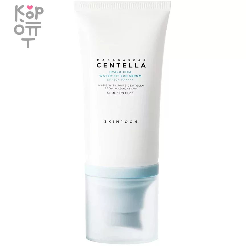 Skin1004 Madagascar Centella Hyalu-Cica Water-Fit Sun Serum SPF50+ PA++++ - Солнцезащитная сыворотка с Гиалуроновой Кислотой и Центеллой 50мл., купить с доставкой на дом фото 1 — Корейские товары для всей семьи(КорОпт)