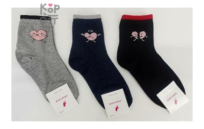 Kikiya Socks - женские средние носки с сердцем, арт. 80159