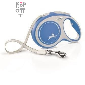 flexi рулетка NEW LINE Comfort L (до 50 кг) лента 8 м серый/синий