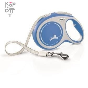 flexi рулетка NEW LINE Comfort L (до 50 кг) лента 8 м серый/синий — Корейские товары для всей семьи(КорОпт)