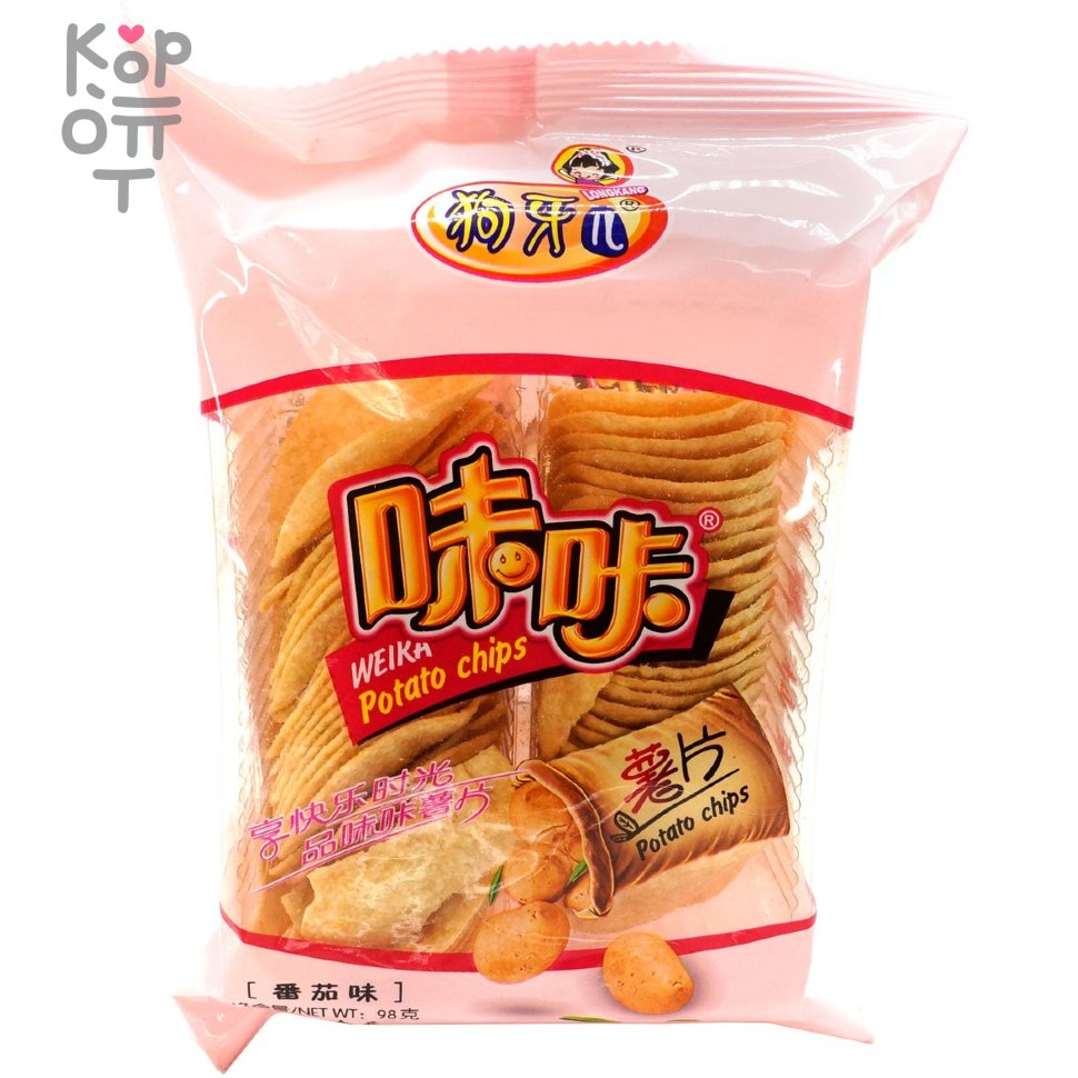 Картофельные чипсы Weika chips с томатным вкусом, 98гр., купить с доставкой на дом фото 1 &mdash; Корейские товары для всей семьи(КорОпт)