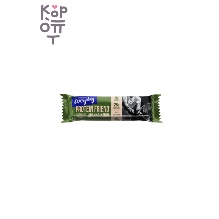 EVERYDAY — Батончик высокобелковый глазирован. EVERYDAY PROTEIN FRIEND с арахисом и изюмом п/п 40 г, 40 г