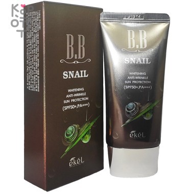 EKEL Snail Anti Wrinkle Sun Protection BB CREAM - Крем для лица с Муцином Улитки SPF 50+, PA+++, 50мл. — Корейские товары для всей семьи(КорОпт)