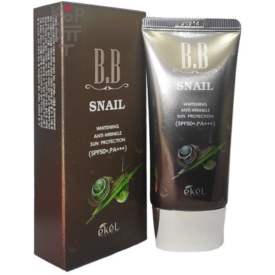 EKEL Snail Anti Wrinkle Sun Protection BB CREAM - Крем для лица с Муцином Улитки SPF 50+, PA+++, 50мл.