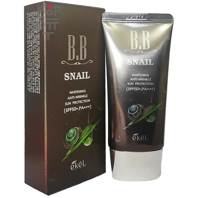 EKEL Snail Anti Wrinkle Sun Protection BB CREAM - Крем для лица с Муцином Улитки SPF 50+, PA+++, 50мл.