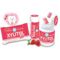 Резинка жевательная с клубникой и мятой Xylitol Strawberry Mint Lotte, 58гр. 