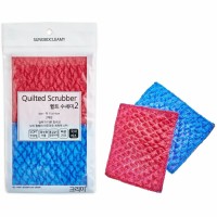 SB CLEAN&CLEAR - Скраббер для мытья посуды №381 "Quilting" - 11смх14см из нейлона и полиэстера, 2шт.