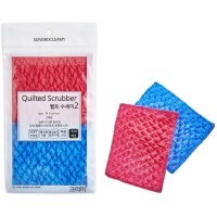 SB CLEAN&CLEAR - Скраббер для мытья посуды №381 "Quilting" - 11смх14см из нейлона и полиэстера, 2шт.