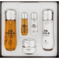 Jigott Signature 24K Gold Essential Skin Care - Набор для ухода за кожей лица с Золотом.