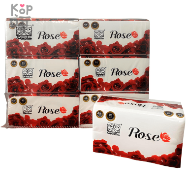FukuroSan Rose - Бумажные салфетки 4-слойные, размер листа 145*180мм., 90шт. — Корейские товары для всей семьи(КорОпт)