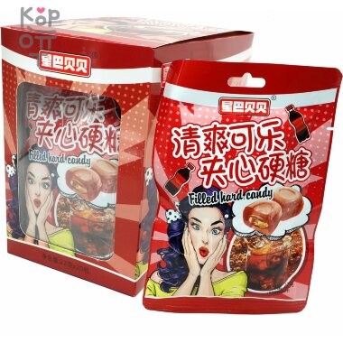 Кислые конфеты Tianxsin Filled Hard Candy с наполнением и взрывным вкусом Колы — Корейские товары для всей семьи(КорОпт)