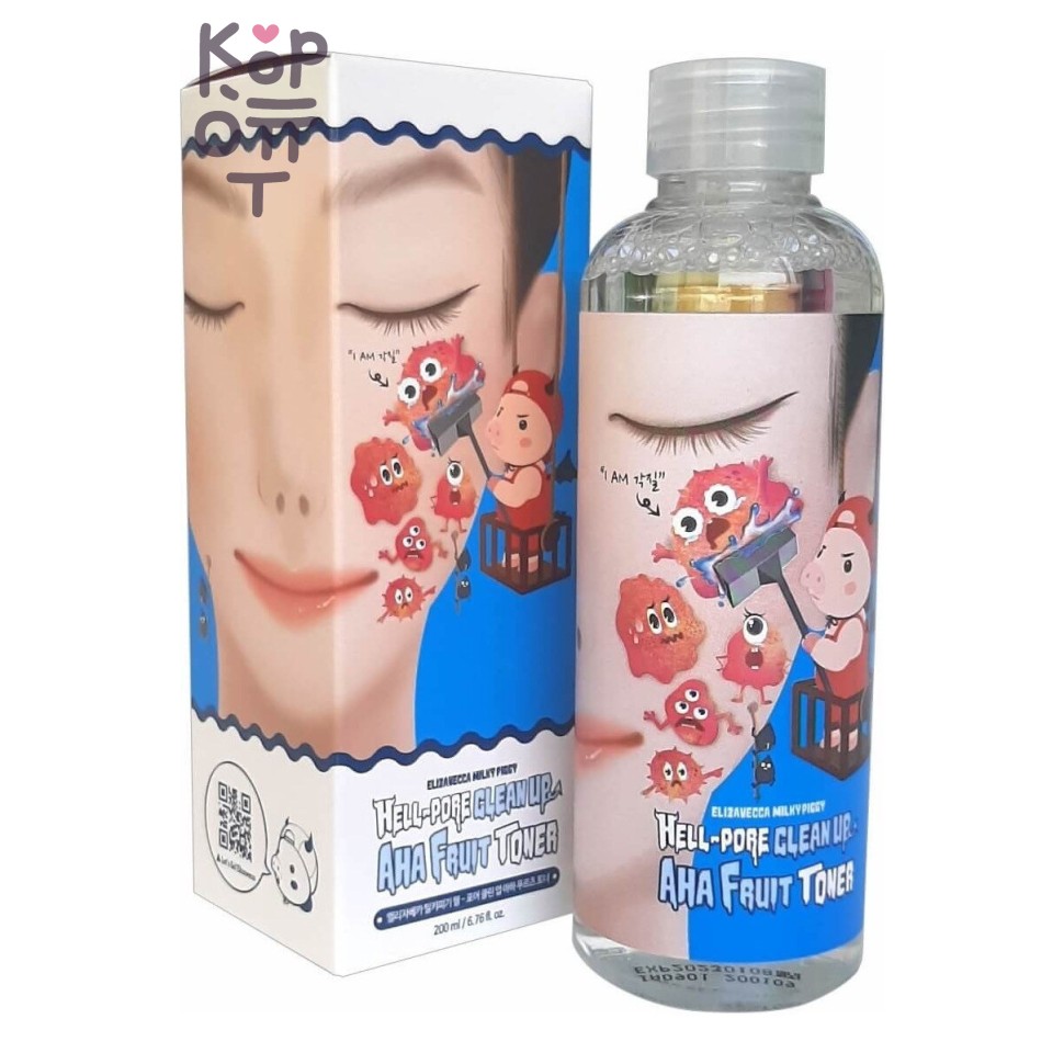 Elizavecca Hell-Pore Clean Up Aha Fruit Toner - Тоник-пилинг с фруктовыми кислотами, 200 мл