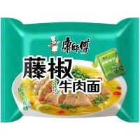 Лапша быстрого приготовления Kang Shi Fu Beef Noodle, с острой говядиной и зеленым перцем, мягкая упаковка,103гр.