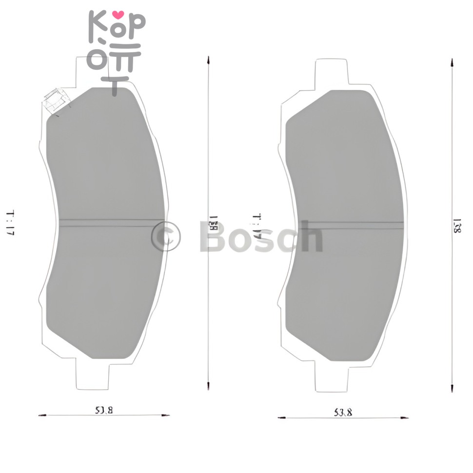 BOSCH Disc Brake Pad BP2357 - Тормозные колодки (04465-37020; 04465-37050; 04465-37060; V9118A080; 04465-37160; 04465-37240), 1 комплект