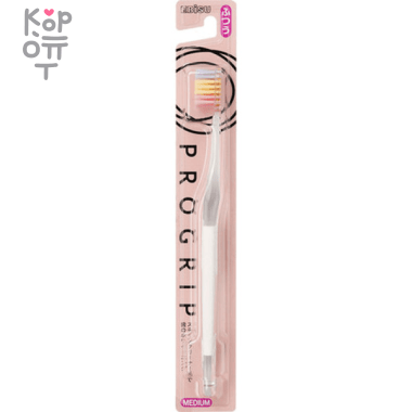 EBISU Progrip Medium - Зубная щетка с треугольными ворсинками для эффективного удаления налёта с поверхности зубов, средней жёсткости. — Корейские товары для всей семьи(КорОпт)