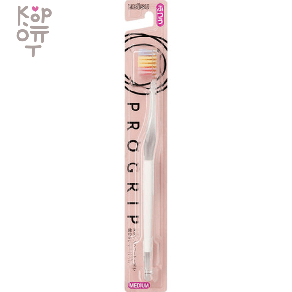 EBISU Progrip Medium - Зубная щетка с треугольными ворсинками для эффективного удаления налёта с поверхности зубов, средней жёсткости., купить с доставкой на дом фото 1 — Корейские товары для всей семьи(КорОпт)