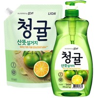 CJ LION Fresh Green Tangerine - Средство для посуды, фруктов, овощей - Зелёный мандарин с Чеджу 1kg