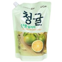 CJ LION Fresh Green Tangerine - Средство для посуды, фруктов, овощей - Зелёный мандарин с Чеджу 1kg